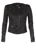 Ramu Black Leather Biker Jacket