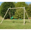 TP Triple Round Wood Swing Set with Quadpod2 and Deluxe Swing Seats - FSC