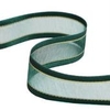 Hunter Green Organza Gold Satin Edged Ribbon 15 mm x 5 m