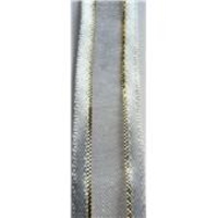 White Organza Gold Satin Edged Ribbon 12 mm x 5 m