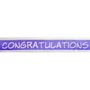 Yellow Congradulations Ribbon 25 mm x 3 m