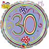 Rachel Ellen Polka Dot and Stripes 30th Foil Balloon