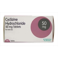 Cyclizine Hydrochloride 50mg 100 Tablets