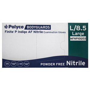 Polyco Bodyguards Finite P Indigo AF Nitrile Examination Gloves Large 100