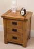 Farmhouse Rustic Solid Oak 3 Drawer Bedside