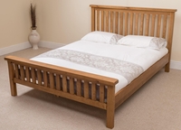 Farmhouse Rustic Solid Oak 4ft Double Bed Frame