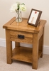 Farmhouse Rustic Solid Oak Lamp Table