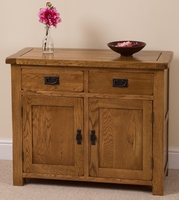 Farmhouse Rustic Solid Oak Small Sideboard