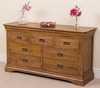 French Chateau Rustic Solid Oak 7 Drawer Chest