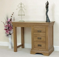 French Chateau Rustic Solid Oak Dressing Table