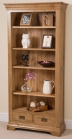 French Chateau Rustic Solid Oak Large Bookcase