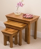 French Chateau Rustic Solid Oak Nest of Tables