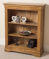 French Chateau Rustic Solid Oak Small Bookcase