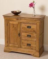 French Chateau Rustic Solid Oak Storage Media Unit