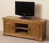 French Chateau Rustic Solid Oak Widescreen TV Unit