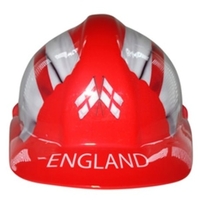 National Flags Hard Hats-England (White on Red Hat)