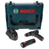 Bosch 0615990G01 10.8V Cordless GSB Drill,  GLI Torch,  Charger,  L-Boxx,  2 x Batts