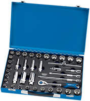 Draper 43592 (D39AM/MC) 39 Pce 3/8in Sq Dr Mm/af Combined 12pt Socket Set