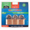 Henry Squire LP9TR Leopard Brass Card (3 x LP9 Keyed Alike) Padlocks
