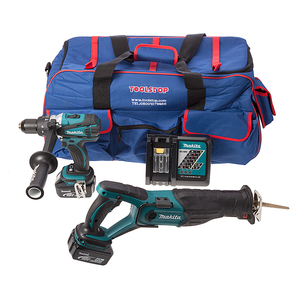 Makita 18V 2-Piece Cordless Kit with DHP458 Combi Drill and DJR181 Recip Saw