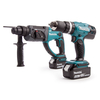 Makita DLX2025M 18V LXT DHR202Z,  DHP453Z,  2 Piece Cordless Kit (2 x 4.0Ah Batteries)