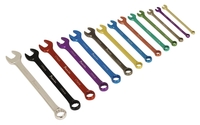 Sealey AK6314 Combination Spanner Set 14pc Multi-coloured Metric