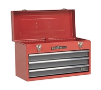 Sealey AP9243BB Tool Chest 3 Drawer Portable With Ball Bearing Runners - Red/grey