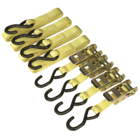 Sealey S0623 Ratchet Tie Down 4pc 25mm X 5mtr Polyester Webbing 500kg Load Test