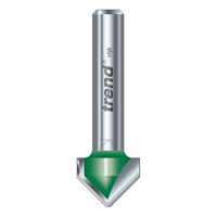 Trend C043X1/4TC Chamfer V Groove Cutter Angle=60 Degrees (Shank Diameter 1/4")
