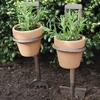 Garden Spade And Fork Pot Planters - Pair