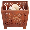 Square Rust-effect Fire Basket X1
