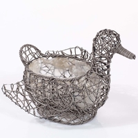 Weatherproof Rattan Duck Planter- Grey
