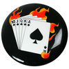 Chrome Poker Bar Stool - Flaming Cards Design