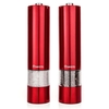 Savisto Electronic Illuminated Salt and Pepper Mill Grinders in Red