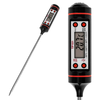 Savisto High Accuracy Digital Food Thermometer Probe in Black and Red