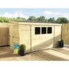 10 x 4 Reverse Pressure Treated Tongue and Groove Pent Shed With 3 Windows And Side Door