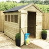 10 x 6 Premier Pressure Treated Tongue and Groove Apex Shed With Higher Eaves And Ridge Height 4 Windows And Single Door