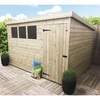 10 x 6 Pressure Treated Tongue and Groove Pent Shed With 3 Windows And Single Door