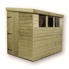 10 x 6 Reverse Pressure Treated Tongue and Groove Pent Shed With 3 Windows And Side Door