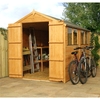 10 x 6 Tongue and Groove Apex Wooden Garden Shed With 4 Windows And Double Doors (10mm Solid OSB Floor) - 48HR + SAT Delivery*