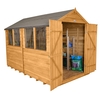 10 x 8 Select Overlap Apex Wooden Garden Shed With 4 Windows And Double Doors - Assembled