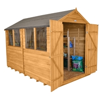 10 x 8 Select Overlap Apex Wooden Garden Shed With 4 Windows And Double Doors - Assembled