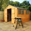 10 x 8 Tongue and Groove Wooden Apex Garden Shed With 4 Windows And Double Doors (10mm Solid OSB Floor) - 48HR + SAT Delivery*
