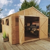 12 x 10 Deluxe Tongue and Groove Wooden Garden Workshop With 4 Windows And Double Doors (12mm Tongue and Groove Floor and Roof) - 48HR + SAT Delivery*