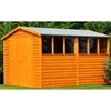 12 x 6 Dip Treated Overlap Apex Wooden Garden Shed With 6 Windows and Double Doors (10mm Solid OSB Floor)