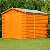 12 x 6 Dip TreatedOverlap Apex Windowless Wooden Garden Shed (10mm Solid OSB Floor)