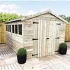 12 x 6 Premier Pressure Treated Tongue and Groove Apex Shed With Higher Eaves And Ridge Height 4 Windows And Double Doors