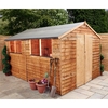 12 x 8 Buckingham Value Wooden Overlap Apex Wooden Garden Shed With 4 Windows And Double Doors (10mm Solid OSB Floor) - 48HR + SAT Delivery*