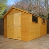 12 x 8 Deluxe Wooden Garden Workshop With 2 Windows And Double Doors (12mm Tongue and Groove Floor and Roof) - 48HR + SAT Delivery*