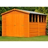 12 x 8 Dip Treated Overlap Apex Garden Wooden Shed With 6 Windows And Double Doors (10mm Solid OSB Floor)